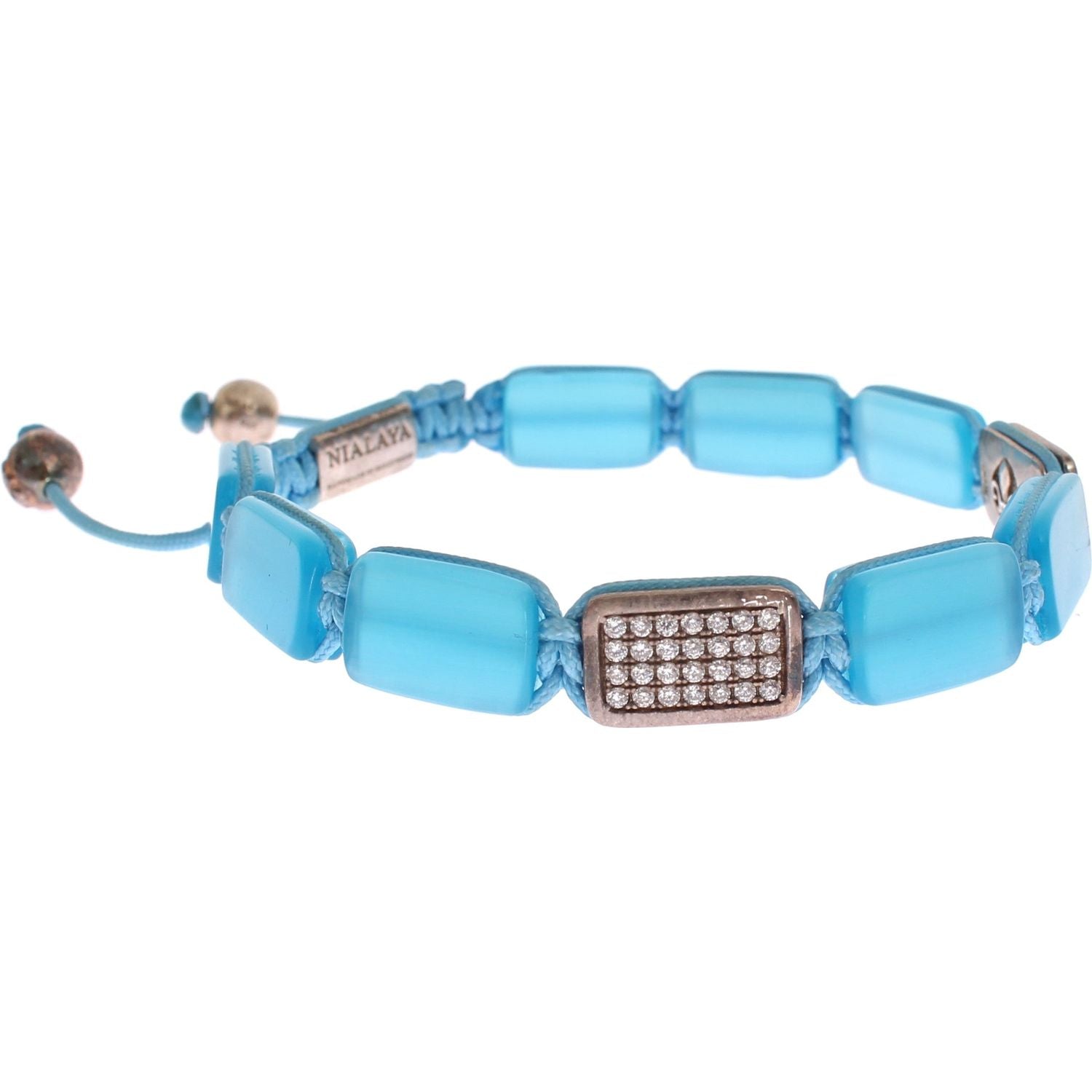 别致的 Nialaya 钻石和蛋白石串珠手链