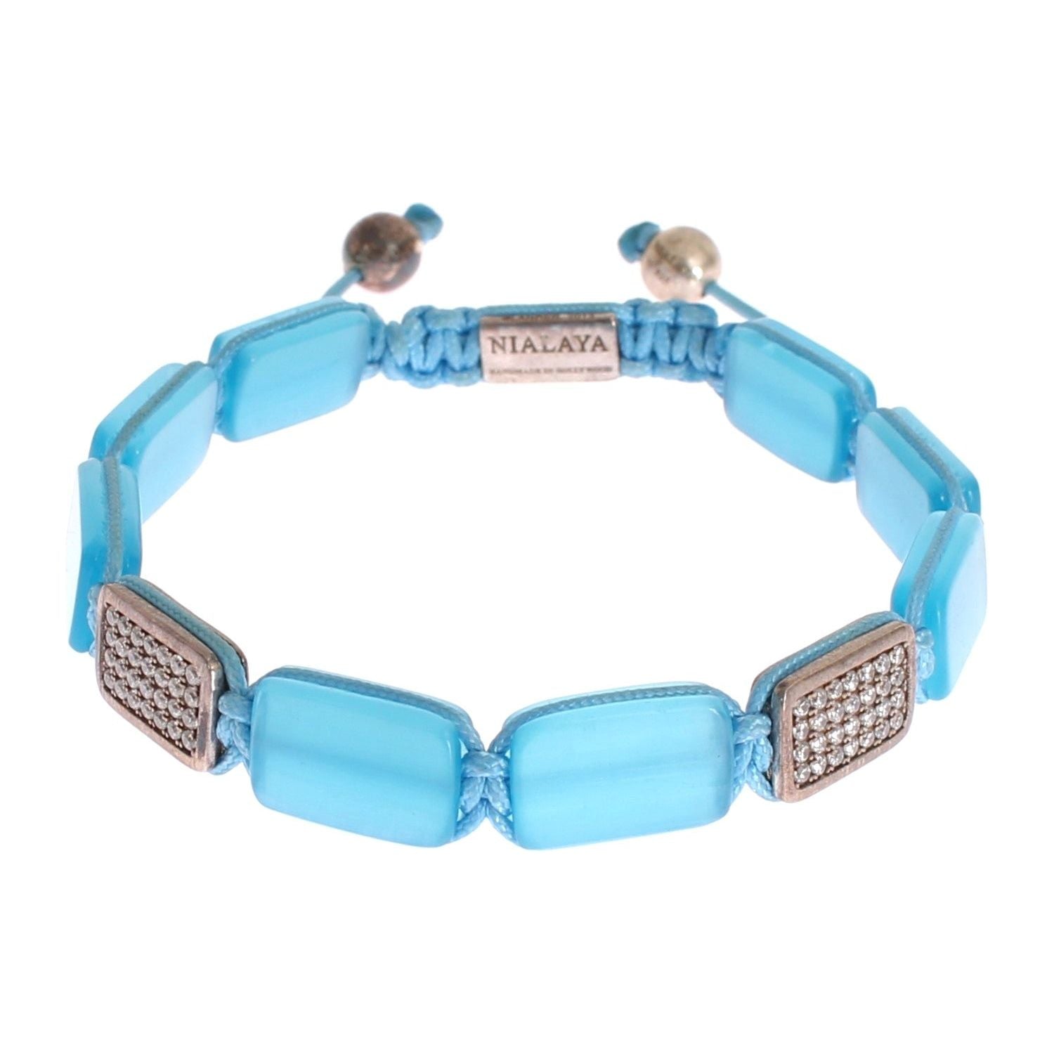 别致的 Nialaya 钻石和蛋白石串珠手链