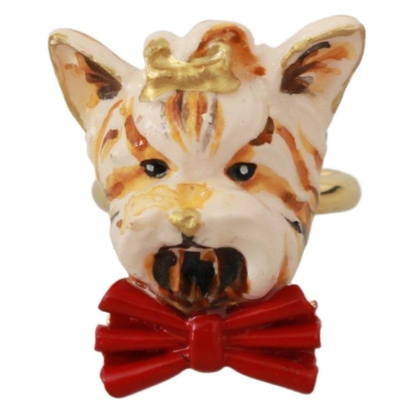 别致的犬形金色个性戒指