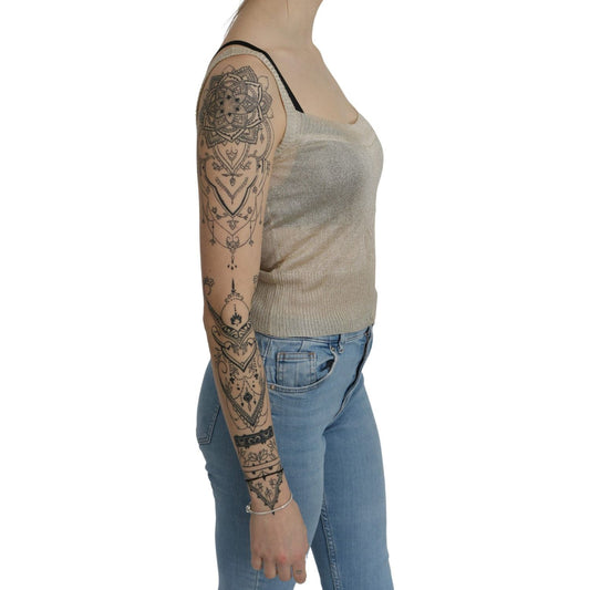 BYBLOS Elegant Beige Sleeveless Spaghetti Strap Tank BYBLOS Slate Gray