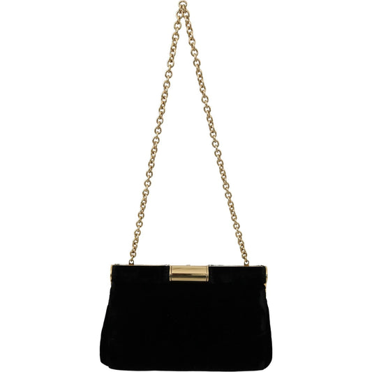 Dolce & Gabbana Velvet Evening Party Crossbody with Crystal Studs Dolce & Gabbana Black