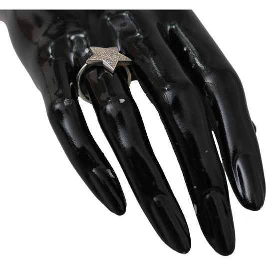 Nialaya Chic Silver CZ Crystal Women's Statement Ring Ring Nialaya Black