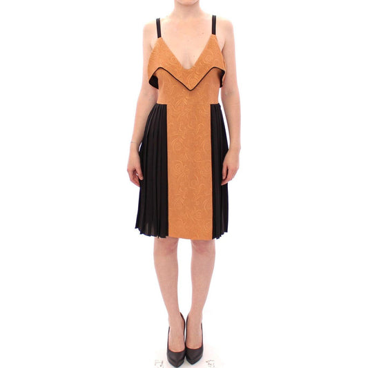 FILOS Silk Bronze & Black Sleeveless Sheath Dress Dresses FILOS Dark Salmon