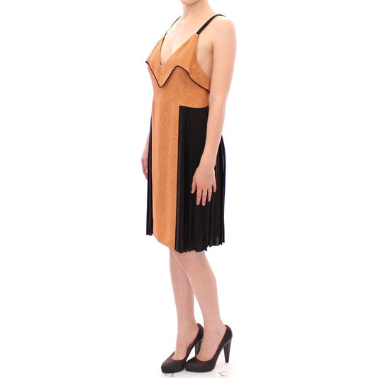 FILOS Silk Bronze & Black Sleeveless Sheath Dress Dresses FILOS Dark Salmon