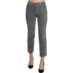 Ermanno Scervino Gray Cropped Cotton Stretch Trouser Pants PAN71148-46