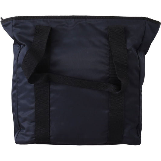 Versace Elegant Blue Nylon Tote Bag Versace Dark Slate Gray