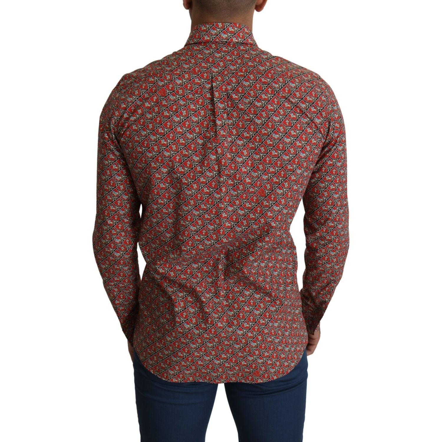 优雅红色马提尼版型棉质衬衫