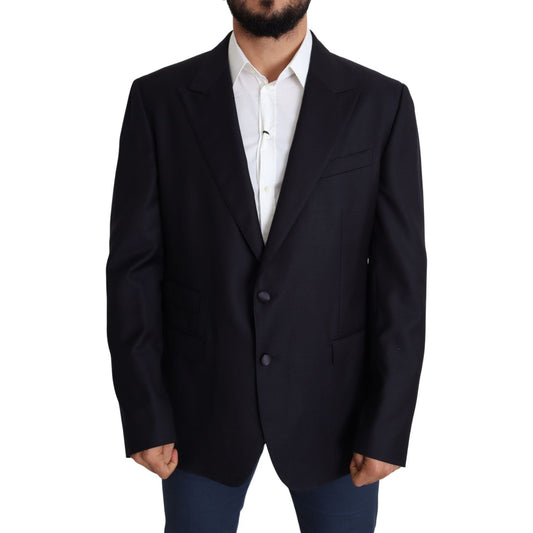Dolce & Gabbana Elegant Black Virgin Wool Men's Blazer Dolce & Gabbana Black