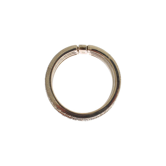 Nialaya Chic Silver & Black CZ Crystal Ring Ring Nialaya Rosy Brown