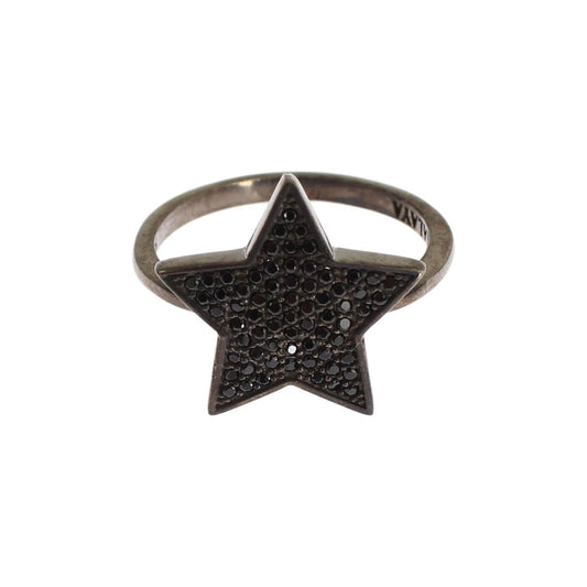 Nialaya Exquisite Sterling Silver CZ Crystal Ring Ring Nialaya Dark Slate Gray