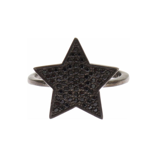Nialaya Exquisite Sterling Silver CZ Crystal Ring Ring Nialaya Dark Slate Gray