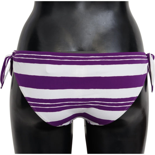 Dolce & Gabbana Chic Striped Bikini Bottom - Effortless Poolside Glamour Dolce & Gabbana Dark Slate Gray