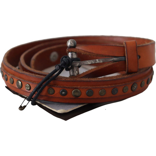 Scervino Street Elegant Leather Waist Belt in Brown Belt Scervino Street Dark Slate Gray