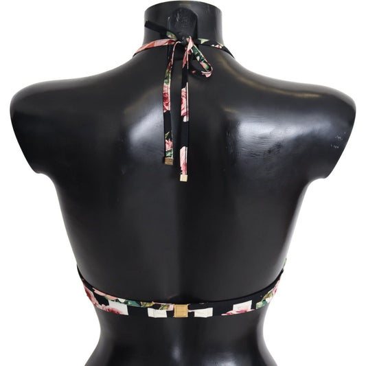 Dolce & Gabbana Elegant Rose Print Bikini Top Dolce & Gabbana Dark Slate Gray