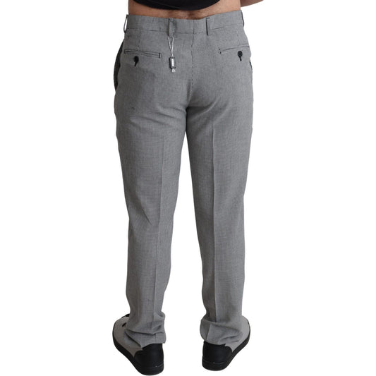BENCIVENGA Elegant Checkered Wool Formal Trousers BENCIVENGA Dim Gray