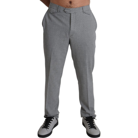 BENCIVENGA Elegant Checkered Wool Formal Trousers BENCIVENGA Dim Gray