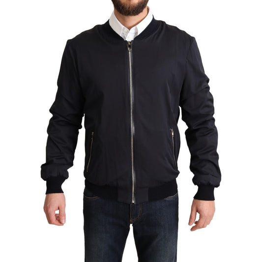 Dolce & Gabbana Elegant Silk Blend Bomber Jacket Dolce & Gabbana Black
