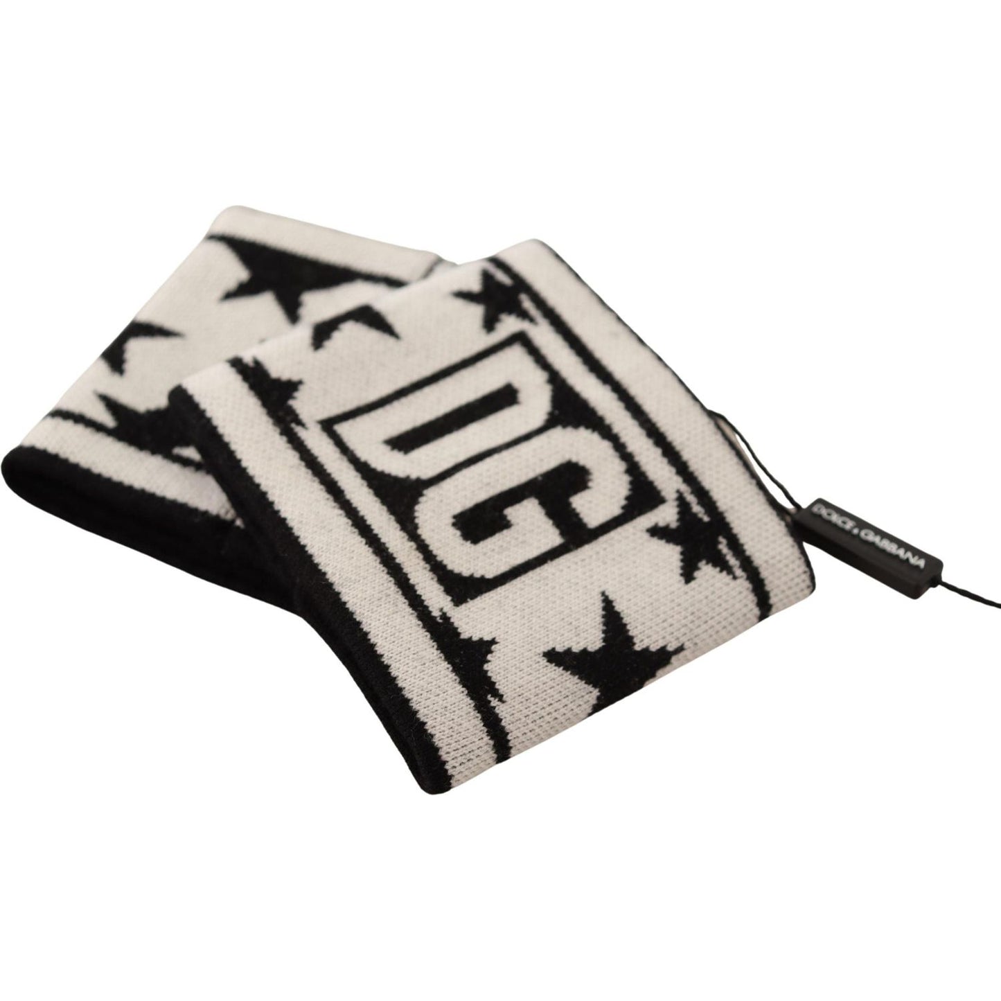 Dolce & Gabbana White Black Wool Logo #DGMILLENNIALS Wristband