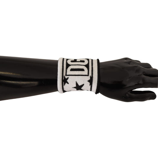 Dolce & Gabbana White Black Wool Logo #DGMILLENNIALS Wristband