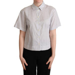 Dolce & Gabbana White Gray Polka Dots Collared Button Shirt TSH5969 -40