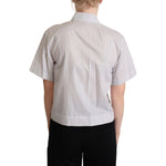 Dolce & Gabbana White Gray Polka Dots Collared Button Shirt TSH5969 -40