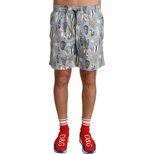 Dolce & Gabbana Elegant Seashell Print Swim Trunks Dolce & Gabbana Rosy Brown