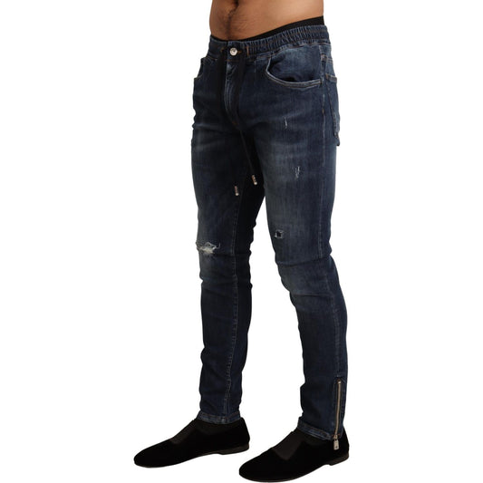 Dolce & Gabbana Elegant Dark Blue Skinny Jeans Dolce & Gabbana Black