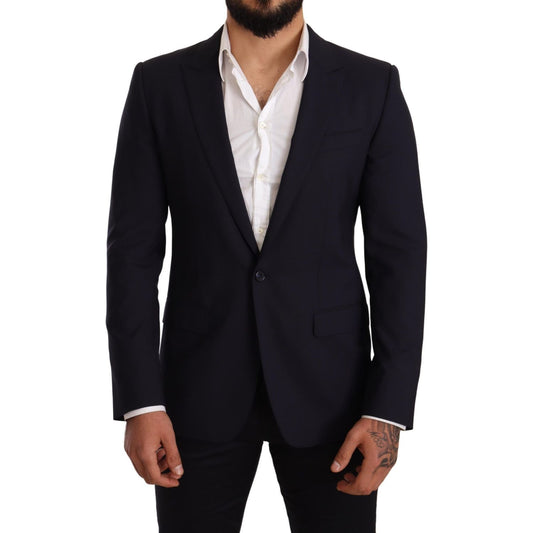 Dolce & Gabbana Elegant Navy Martini Blazer by Renowned Tailors Dolce & Gabbana Black
