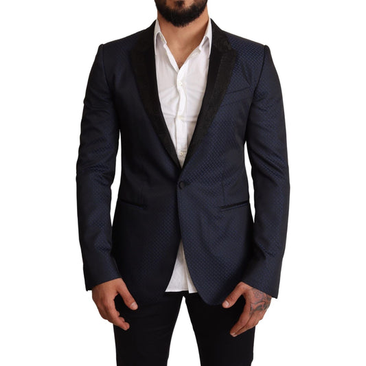Dolce & Gabbana Elegant Blue Slim Fit Martini Blazer Dolce & Gabbana Black