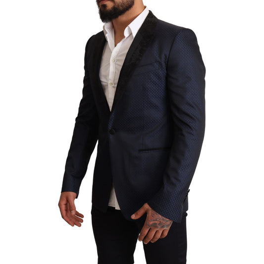 Dolce & Gabbana Elegant Blue Slim Fit Martini Blazer Dolce & Gabbana Black