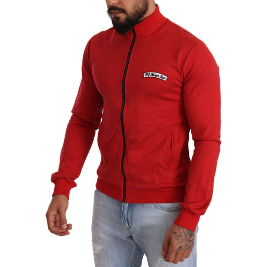 Dolce & Gabbana Elegant Red Full Zip Sweater with DG Motor Club Motif MAN SWEATERS Dolce & Gabbana Brown