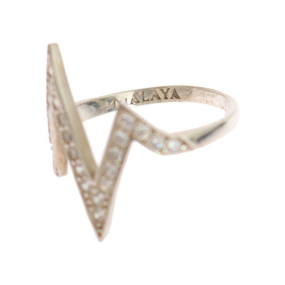 Nialaya Silver Authentic Womens Clear Ring Ring