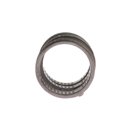 Nialaya Chic Black Crystal Sterling Silver Ring Ring Nialaya Dim Gray