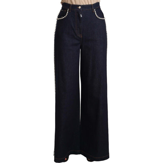 Dolce & Gabbana Elegant Dark Blue Flare Denim Jeans Jeans & Pants Dolce & Gabbana Black