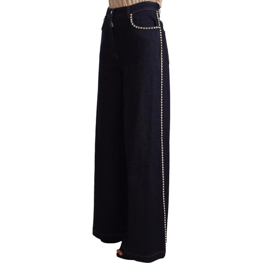 Dolce & Gabbana Elegant Dark Blue Flare Denim Jeans Jeans & Pants Dolce & Gabbana Black