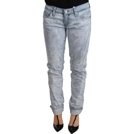 Acht Chic Light Blue Push Up Denim Jeans Jeans & Pants Acht Dark Gray