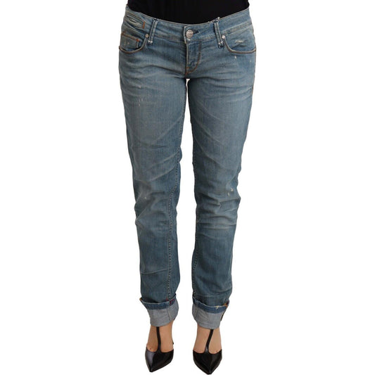 Acht Chic Washed Cotton Denim with Folded Hem Jeans & Pants Acht Dim Gray