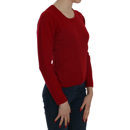 MILA SCHÖN Elegant Red Cashmere Pullover Blouse WOMAN SWEATERS MILA SCHÖN Dark Red