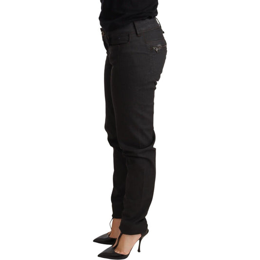 Ermanno Scervino Chic Black Low Waist Skinny Jeans Jeans & Pants Ermanno Scervino Black