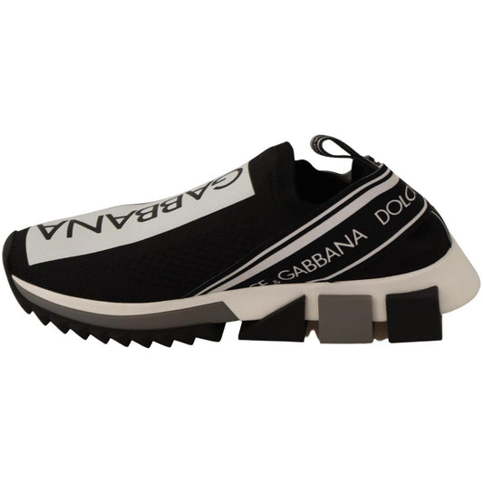 Dolce & Gabbana Chic Monochrome Sorrento Slip-On Sneakers Dolce & Gabbana Black