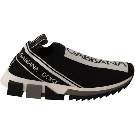 Dolce & Gabbana Chic Monochrome Sorrento Slip-On Sneakers Dolce & Gabbana Black