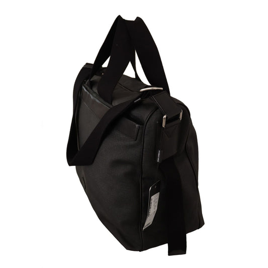 Dolce & Gabbana Elegant Men's Denim & Leather Messenger Bag WOMAN SHOULDER BAGS Dolce & Gabbana Black