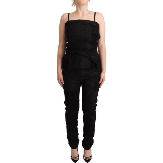 La Maison du Couturier Elegant Sleeveless Jumpsuit Dress in Black Jeans & Pants La Maison du Couturier Black