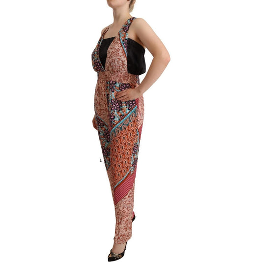 PINKO Chic Multicolor Sleeveless V-Neck Jumpsuit Jeans & Pants PINKO Sienna