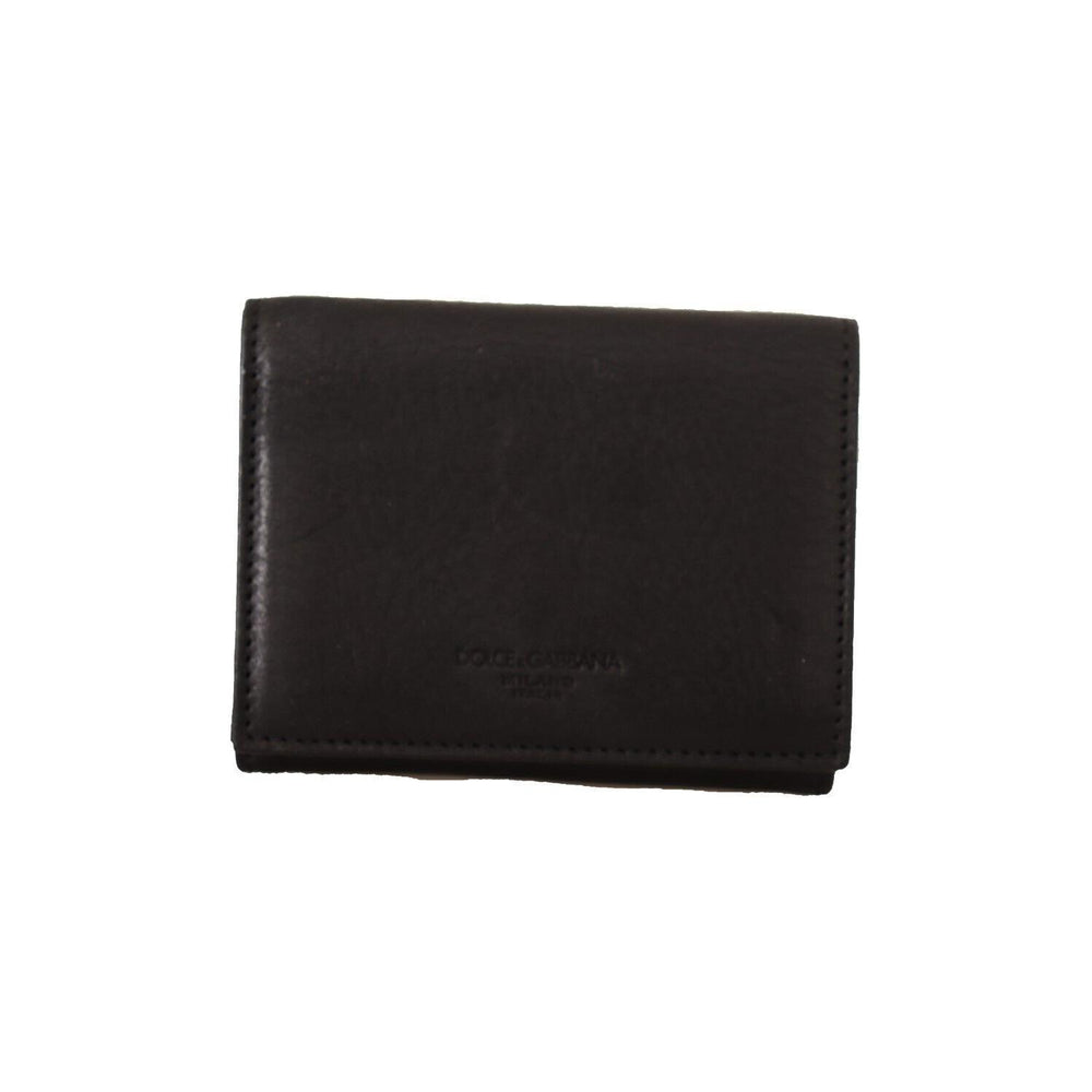 Dolce & Gabbana Black Leather Trifold Purse Belt Multi Kit Wallet VAS130144#