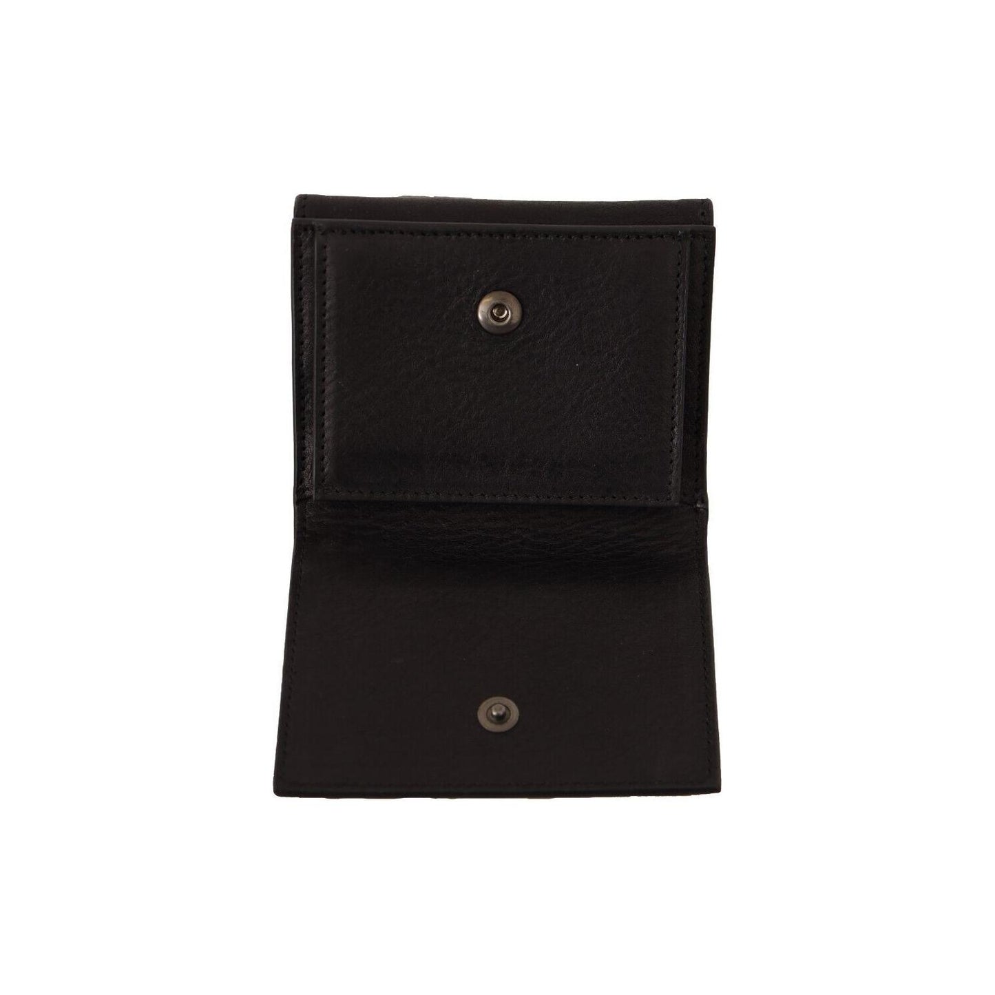 Dolce & Gabbana Black Leather Trifold Purse Belt Multi Kit Wallet VAS130144#