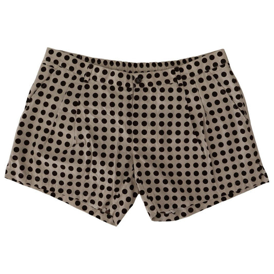 Dolce & Gabbana Elegant Polka Dot Cotton Shorts Dolce & Gabbana Slate Gray