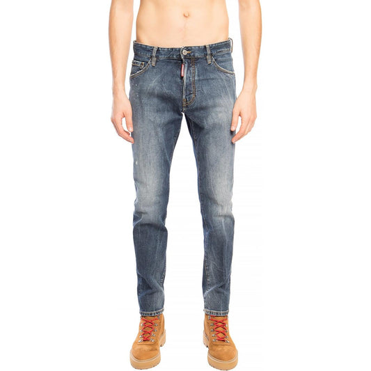 Dsquared² Navy Distressed 'Cool Guy Jean' Denim Pants Dsquared² Tan