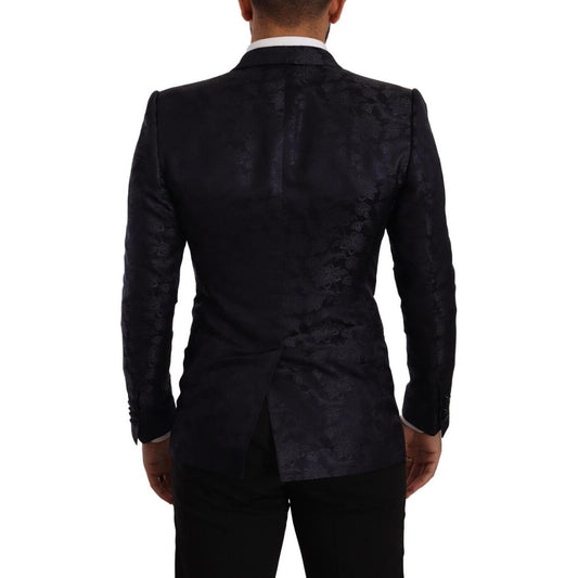 Dolce & Gabbana Elegant Dark Blue MARTINI Formal Blazer Dolce & Gabbana Black