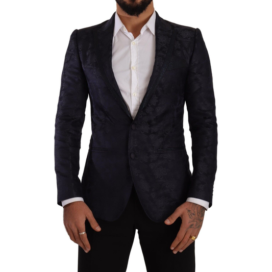 Dolce & Gabbana Elegant Dark Blue MARTINI Formal Blazer Dolce & Gabbana Black
